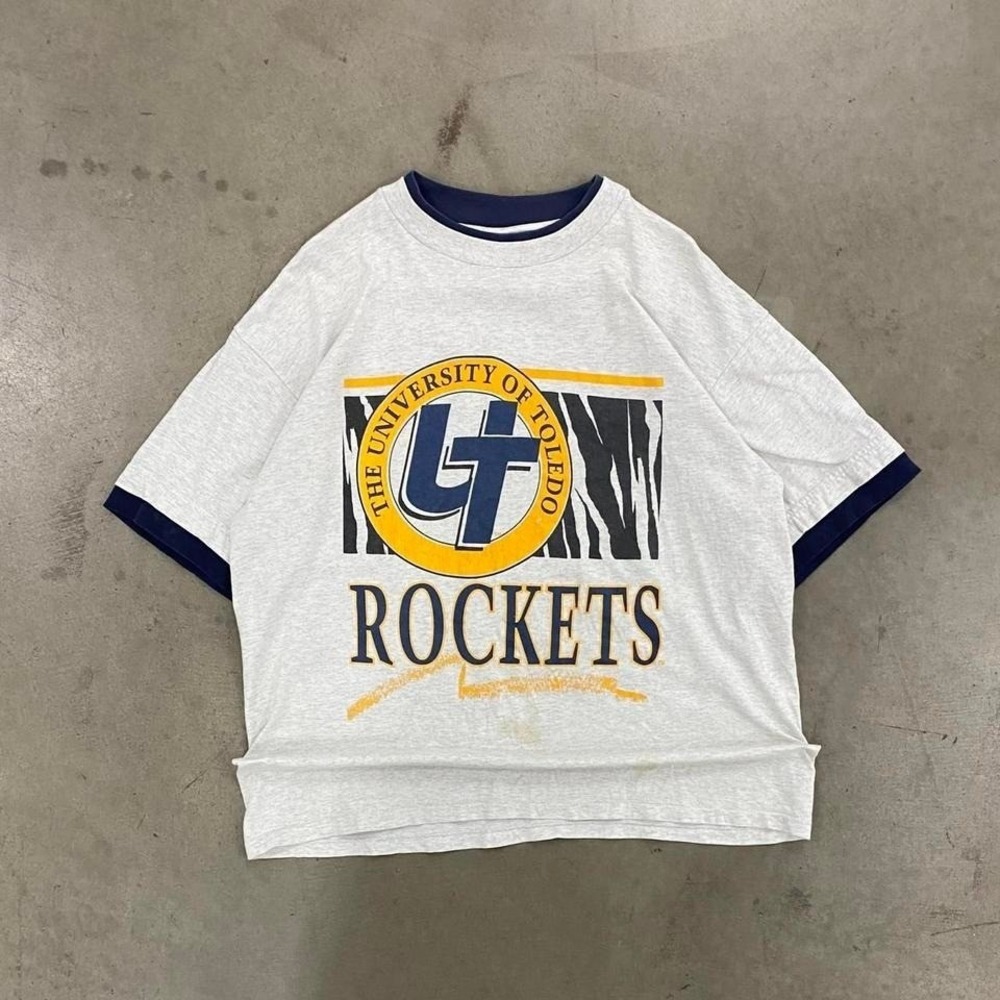 Vintage 90s The University of Toledo Rockets College T-Shirt Size XL